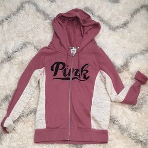 Pink/Purple PINK zip up hoodie size XS